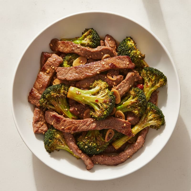 Lean Beef and Roasted Broccoli Stir Fry