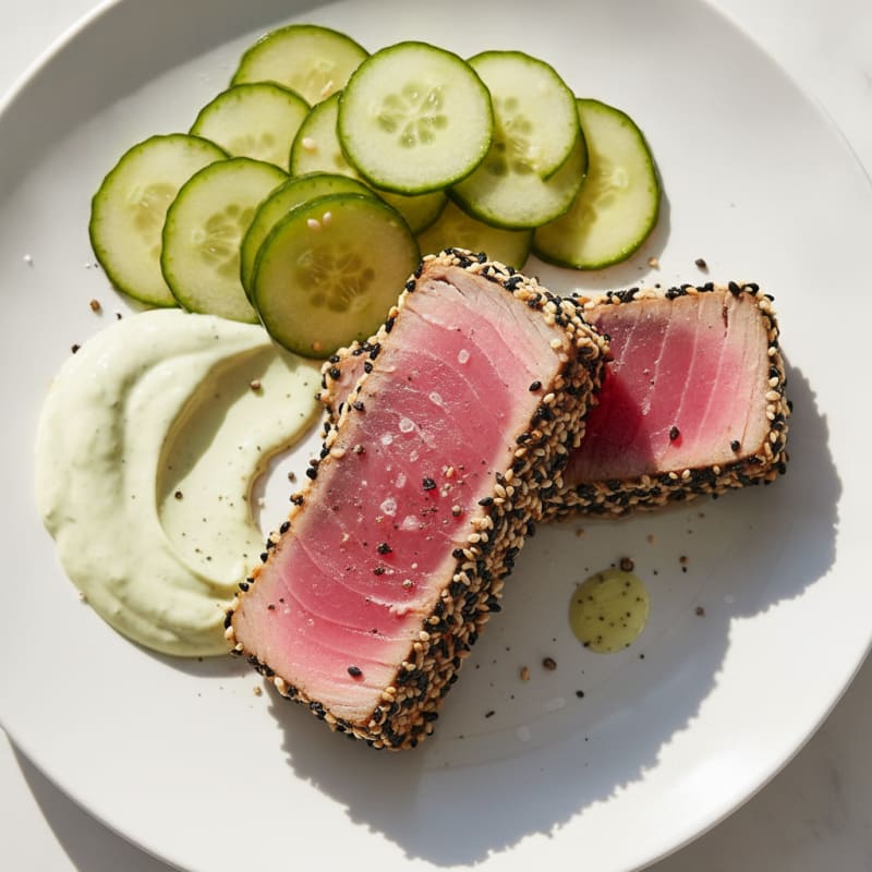 Pan-Seared Ahi Tuna with Wasabi Mayo