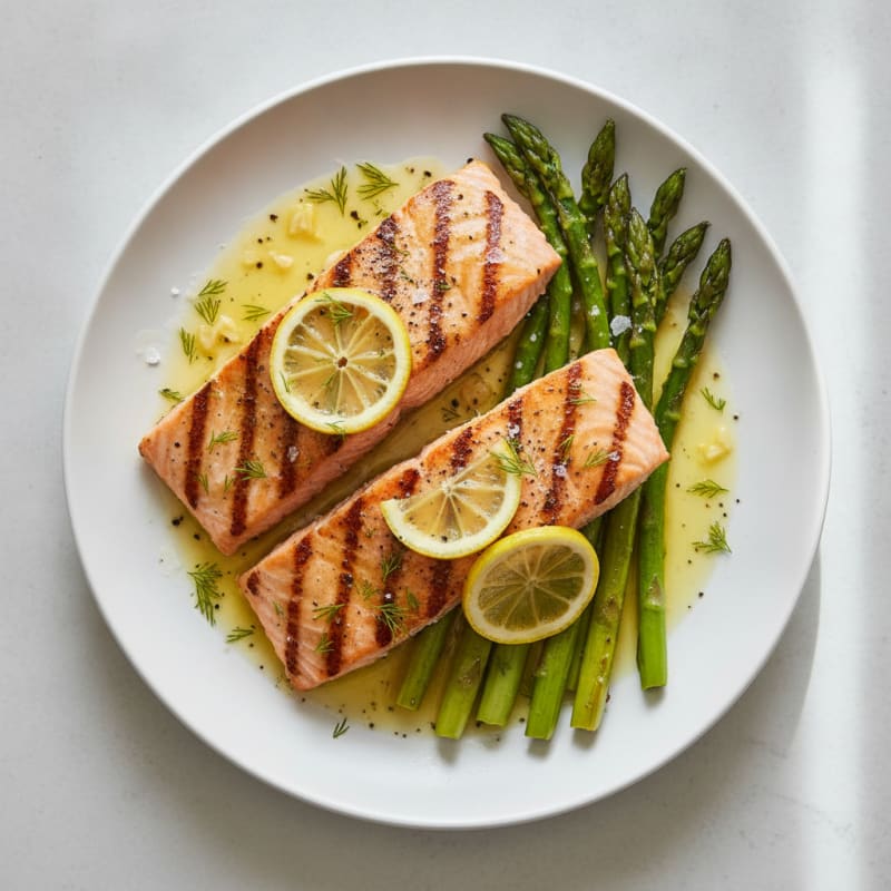 Lemon Herb Grilled Salmon with Asparagus