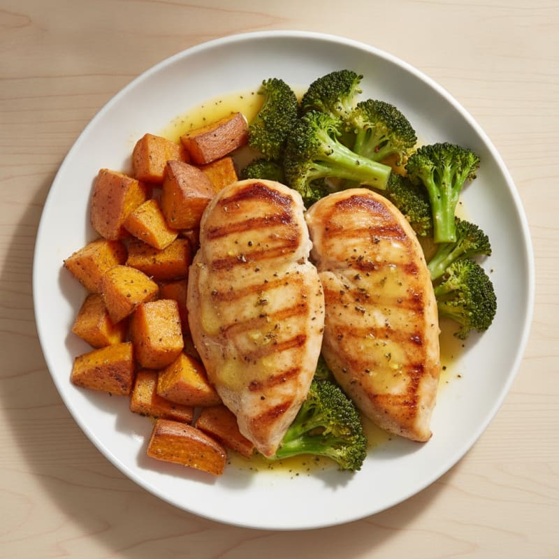 Lemon Herb Chicken with Roasted Sweet Potatoes