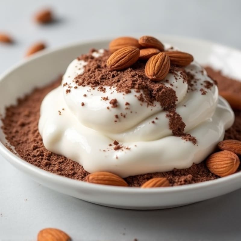 Creamy Greek Yogurt with Chocolate Protein and Almonds