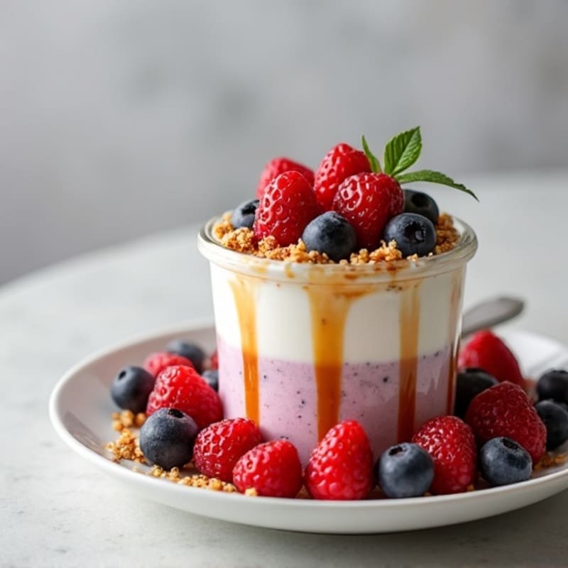 Greek Yogurt and Berry Parfait with Protein Powder
