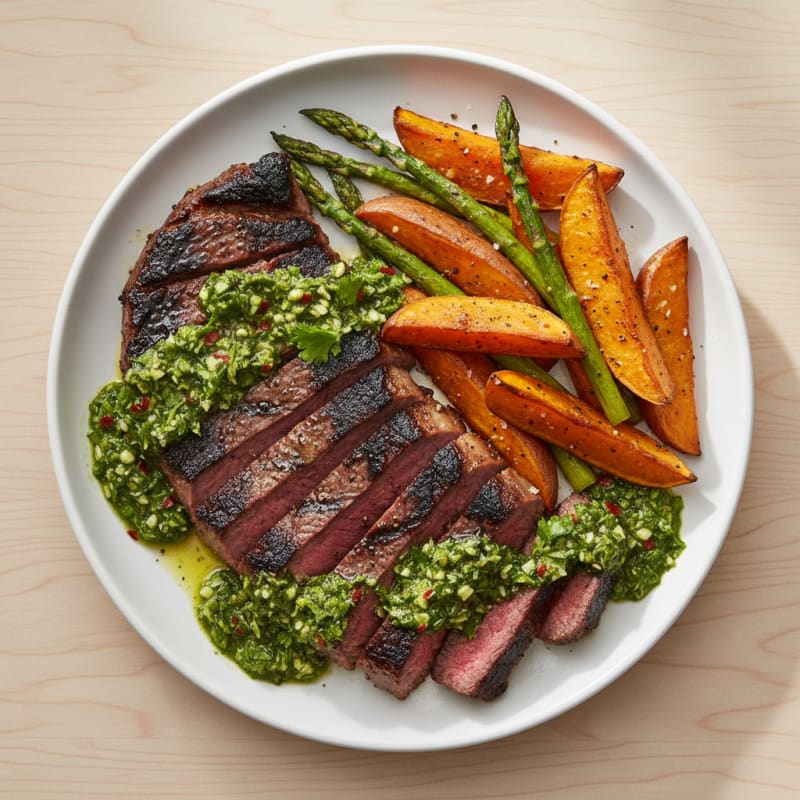 Grilled Skirt Steak with Spicy Chimichurri