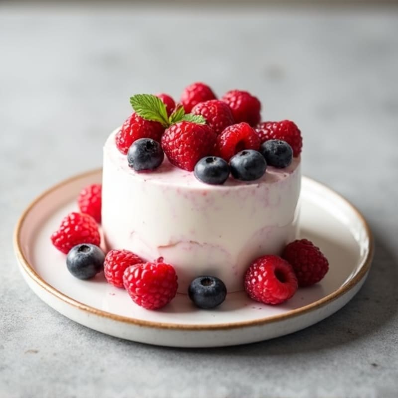 Greek Yogurt Protein Mousse with Mixed Berries