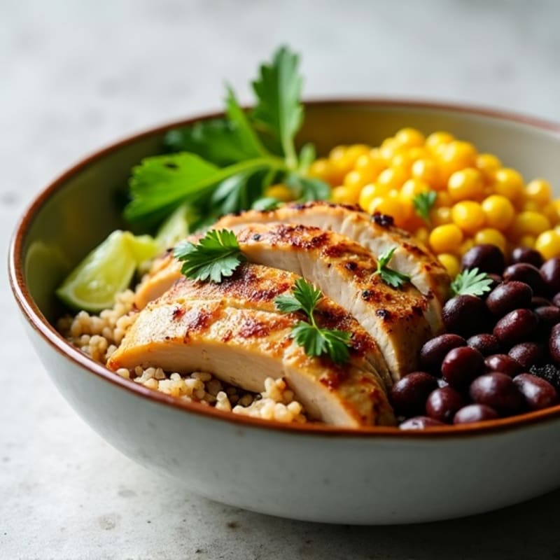 Cilantro-Lime Black Bean Bowl with Roasted Corn
