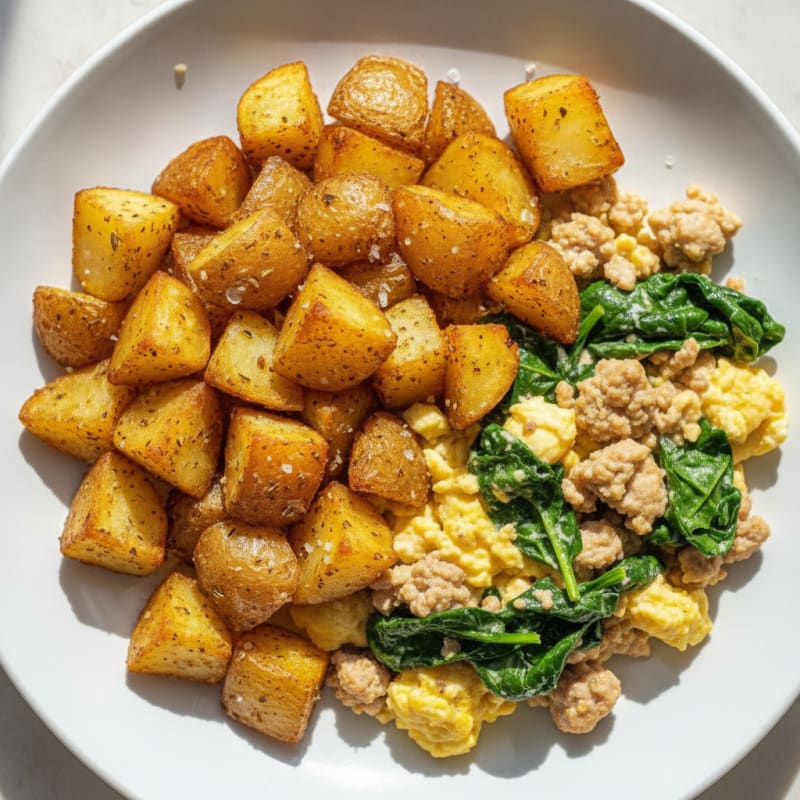 Hearty Scrambled Eggs with Roasted Potatoes