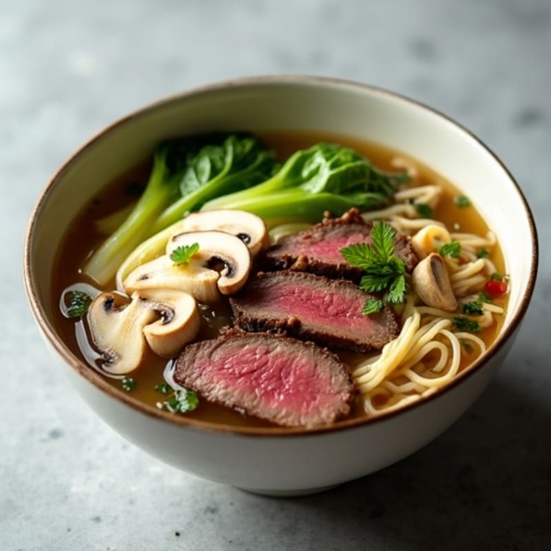 Ginger-Lemongrass Beef Rice Noodle Soup