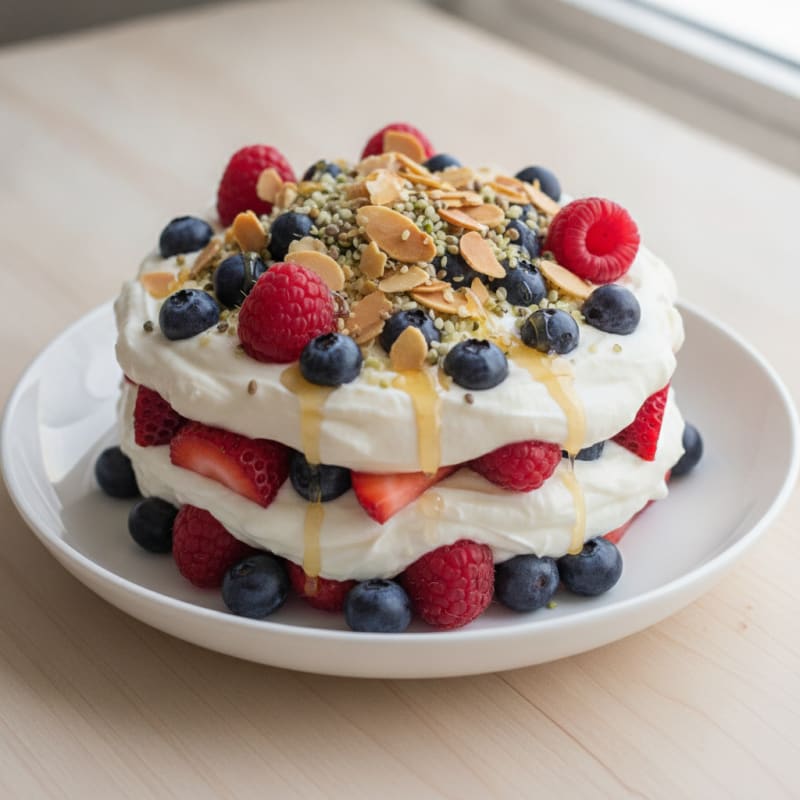 Greek Yogurt Protein Parfait with Mixed Berries
