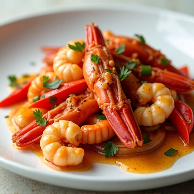 Silky Spicy Crawfish with Bell Peppers and Onions