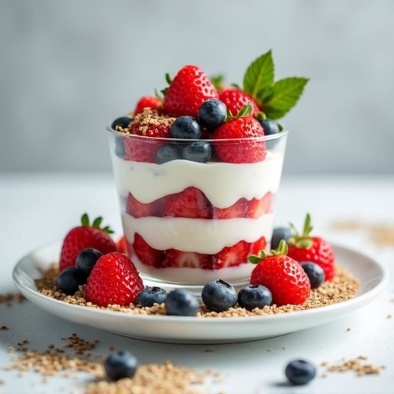 Greek Yogurt Protein Parfait with Mixed Berries