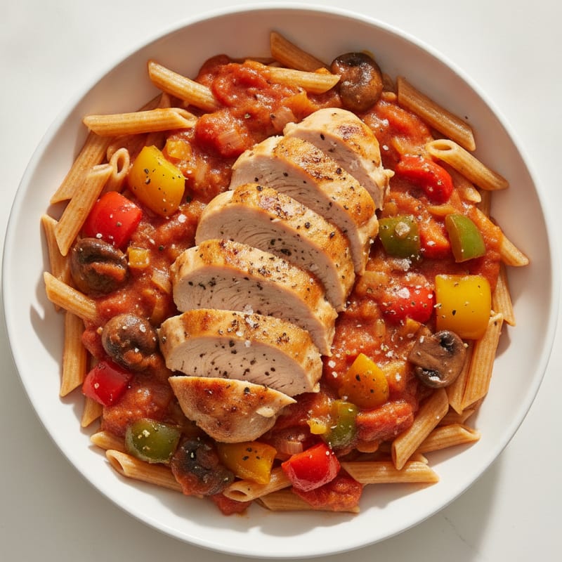 Braised Chicken Cacciatore with Bell Peppers