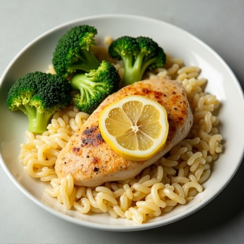 Creamy Lemon Chicken with Roasted Broccoli Orzo