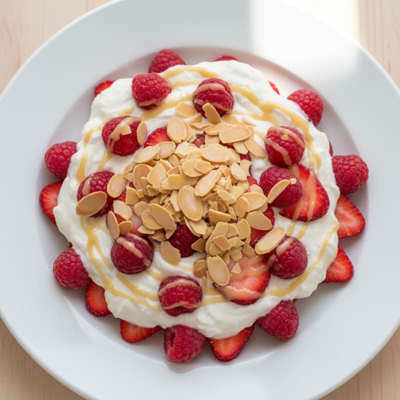 Greek Yogurt Protein Parfait with Berries and Almonds