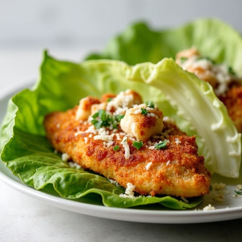 Crispy Chicken Caesar Lettuce Wraps