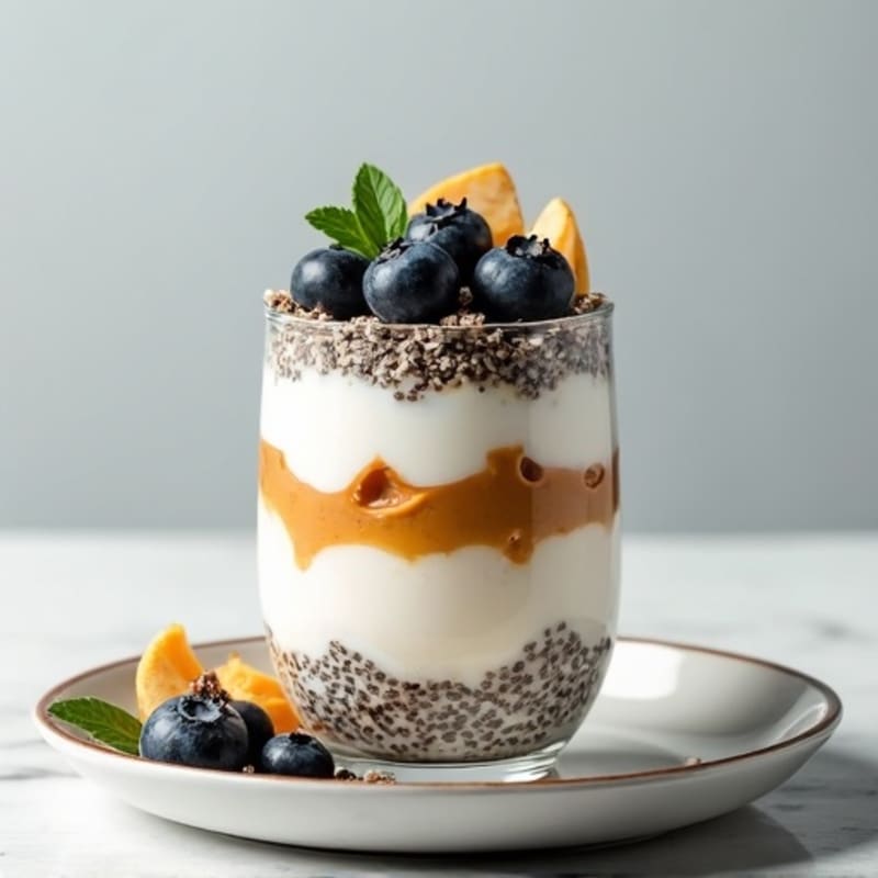 Greek Yogurt Protein Parfait with Chia Seeds and Almond Butter