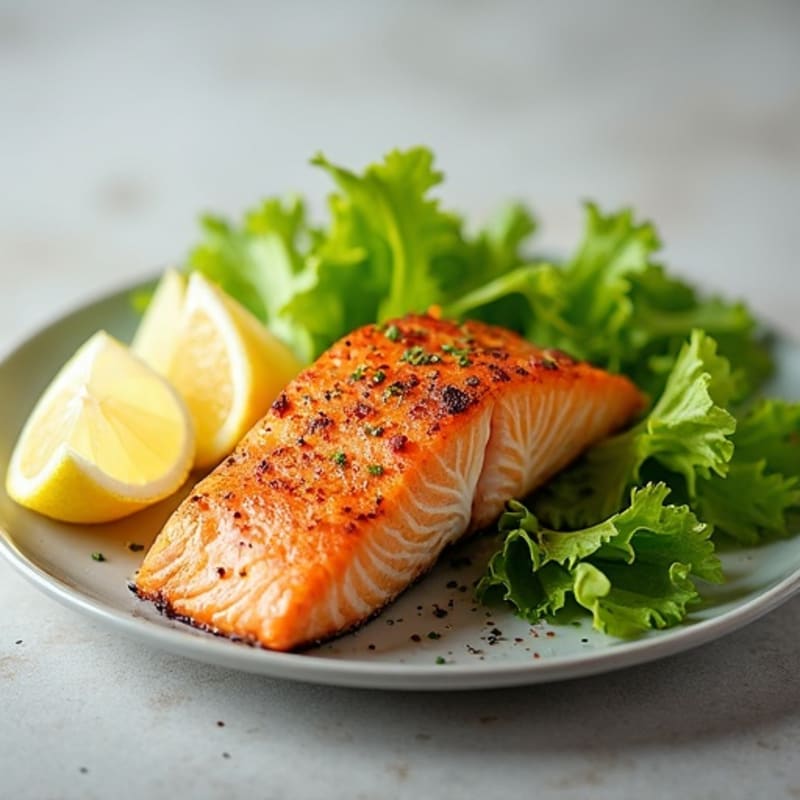 Crispy Baked Salmon with Crunchy Romaine and Steamed Cabbage
