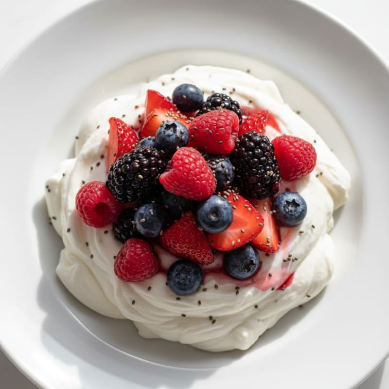 Silky Greek Yogurt Protein Mousse with Berries