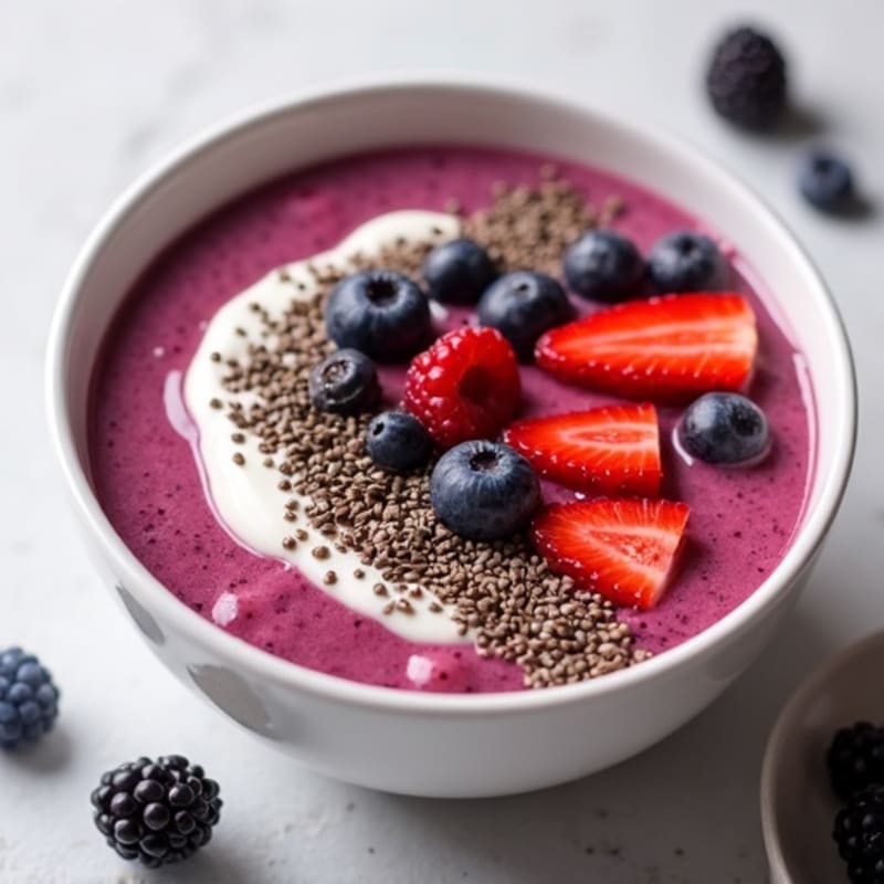Creamy Mixed Berry Protein Smoothie Bowl
