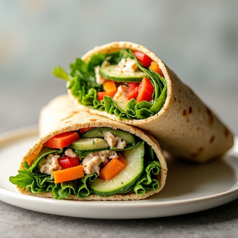 Lemon-Dill Tuna Wrap with Crunchy Vegetables