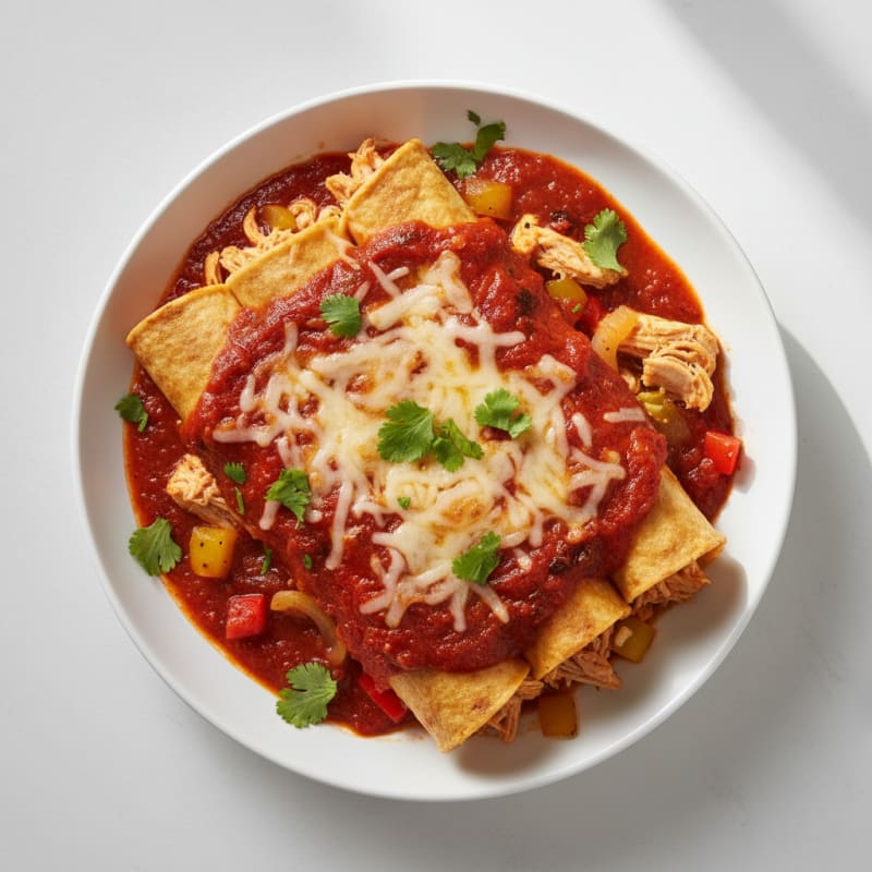 Chicken Enchiladas with Red Chili Sauce