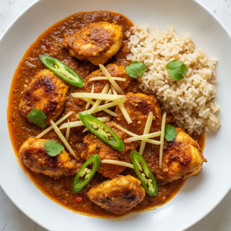 Chicken Karahi with Ginger and Chilies