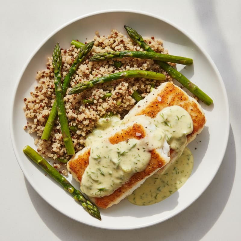 Pan-Seared Cod with Lemon-Dill Sauce