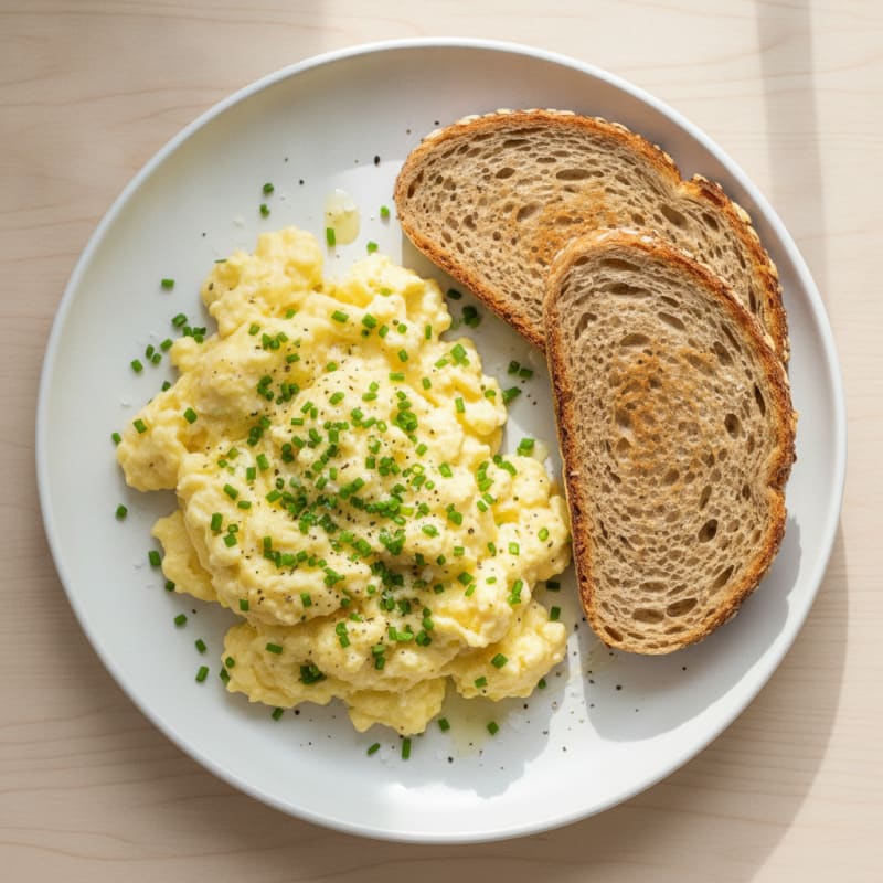 Fluffy Scrambled Eggs with Chives
