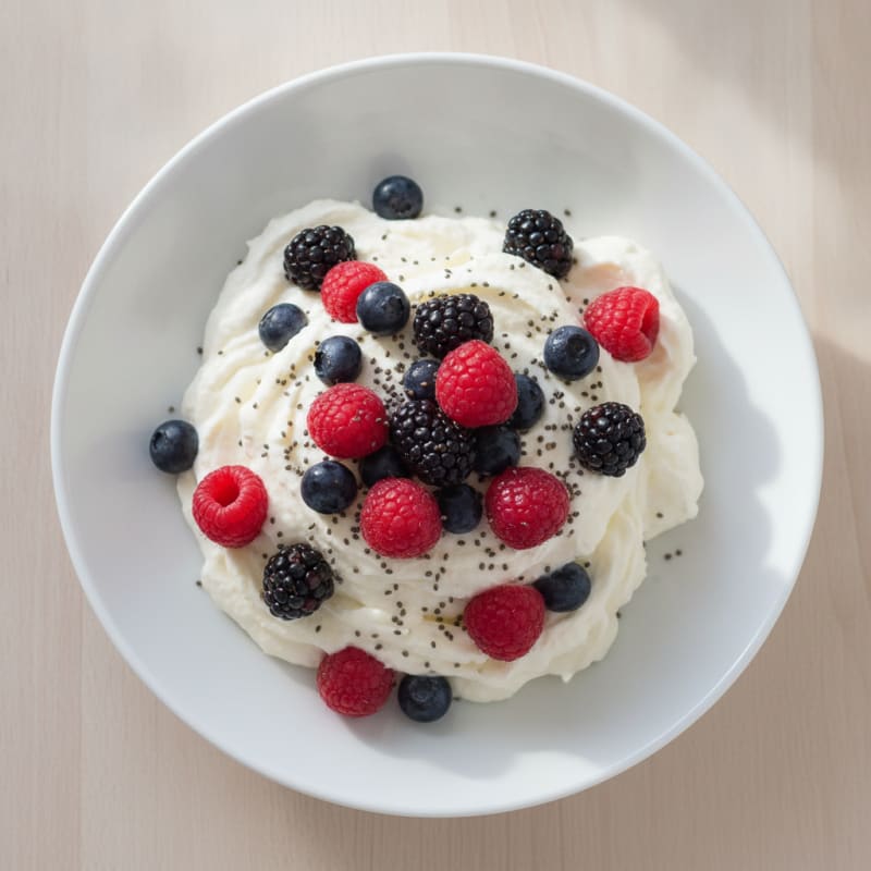Silky Greek Yogurt Protein Pudding with Fresh Berries