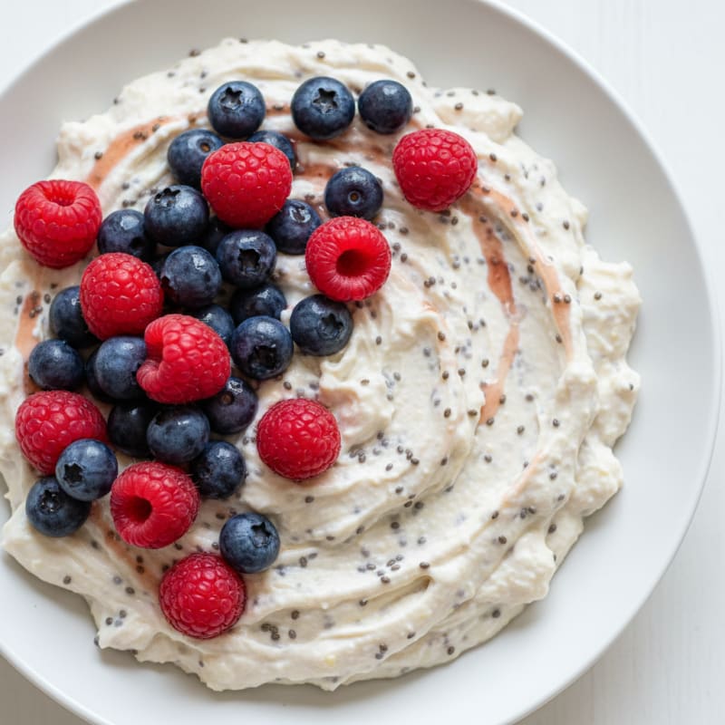 Silky Greek Yogurt Protein Pudding with Berries