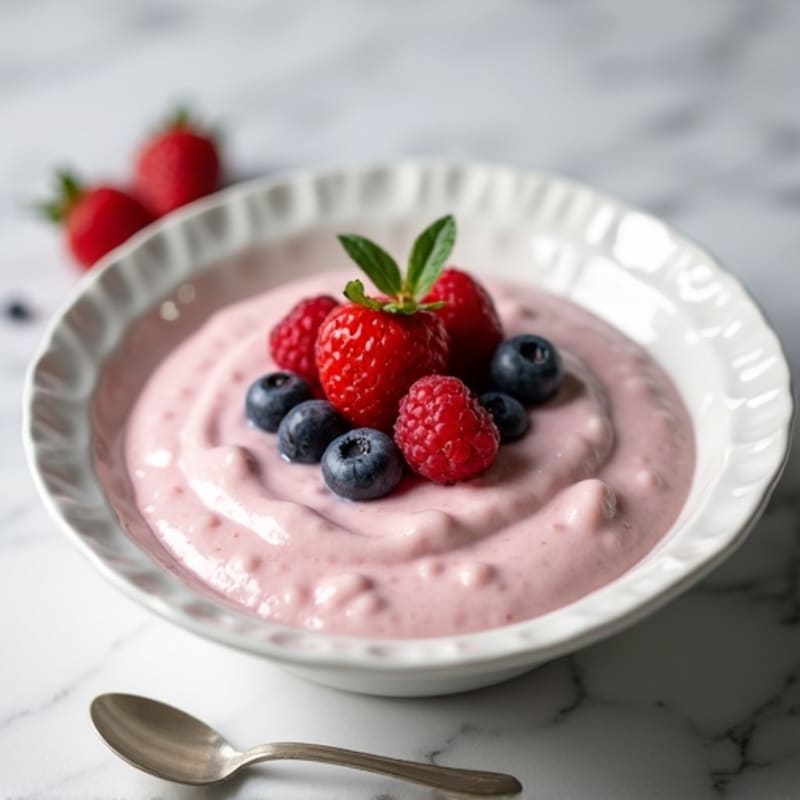 Silky Greek Yogurt Protein Pudding with Mixed Berries