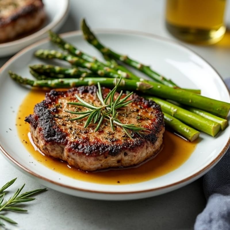 Herb-Crusted Steak with Roasted Asparagus