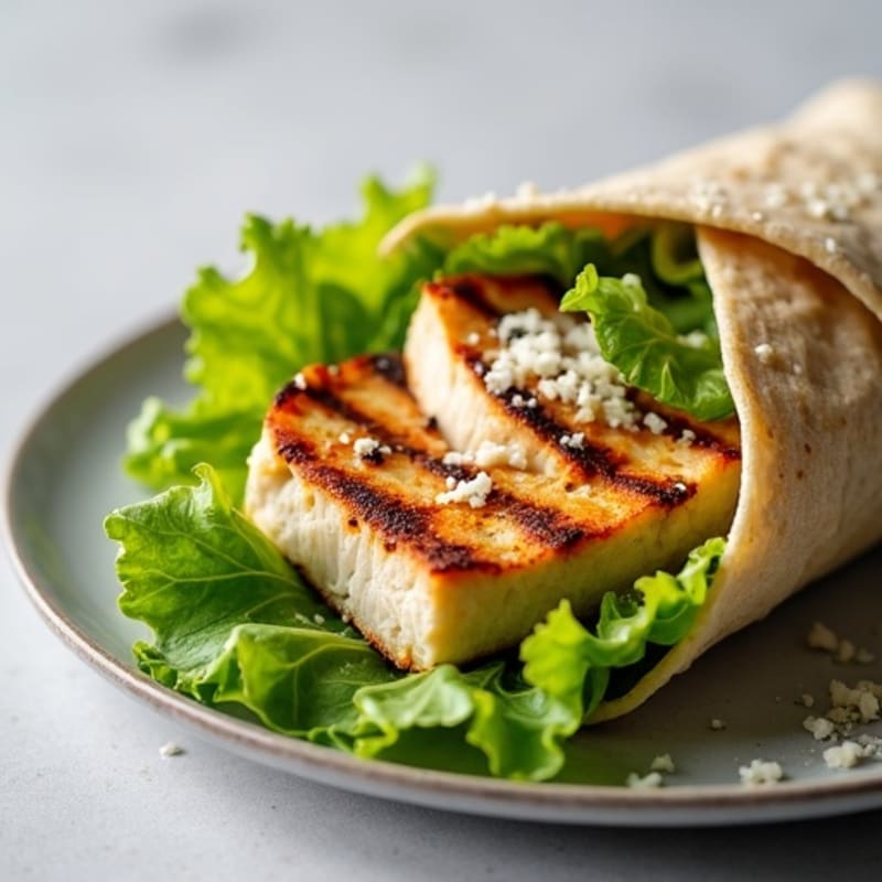 Grilled Chicken Caesar Wrap with Crispy Romaine