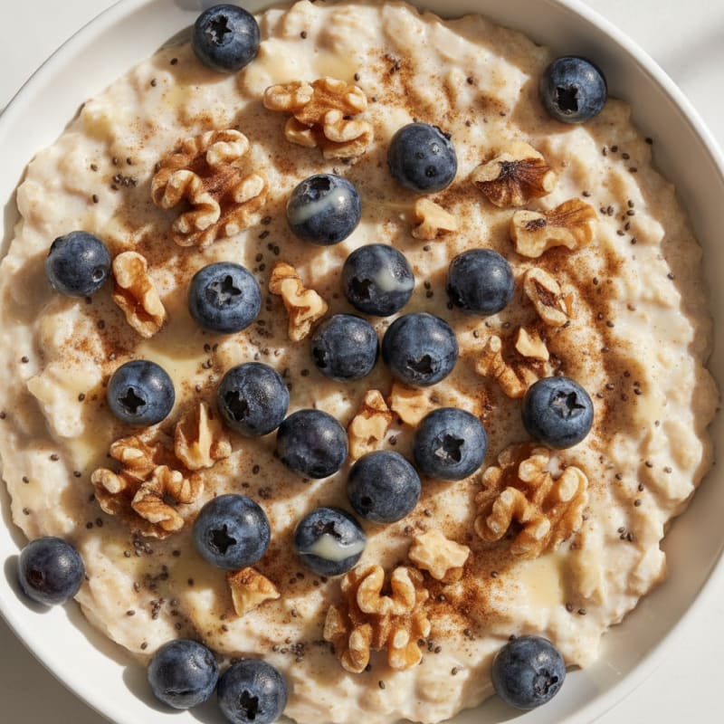 High-Protein Berry and Walnut Overnight Oats