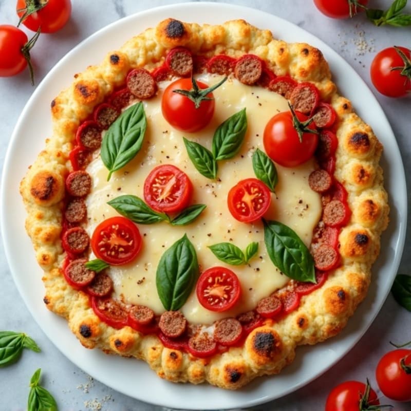 Cauliflower Crust Protein Pizza with Fresh Herbs