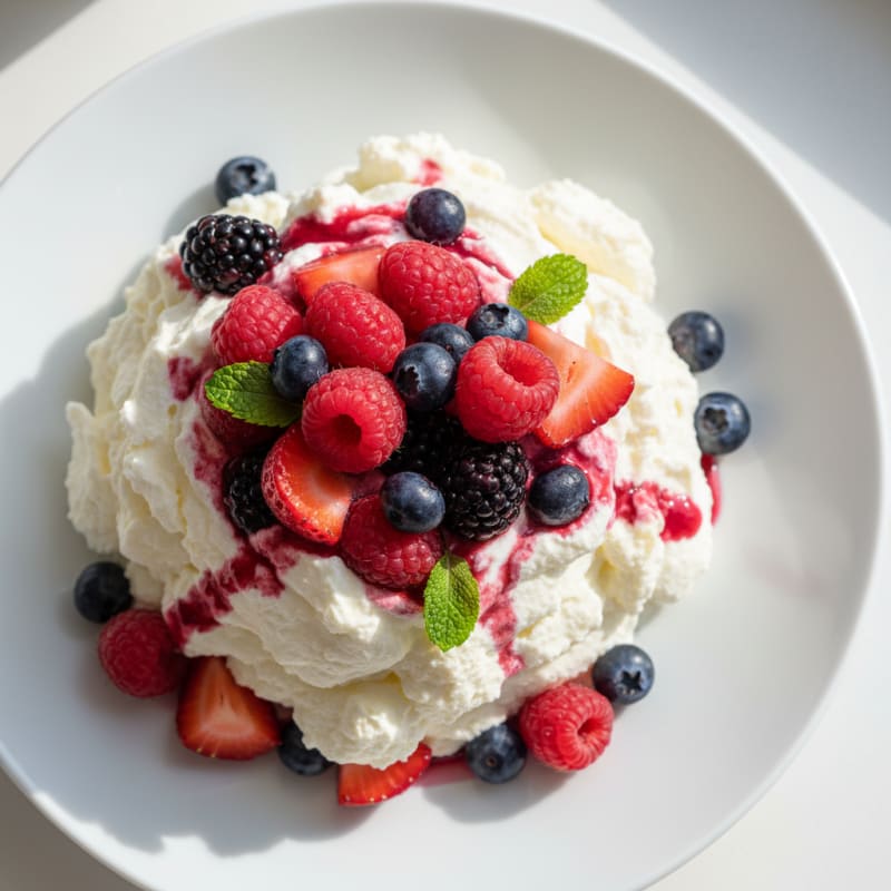 Silky Greek Yogurt Protein Mousse with Mixed Berries
