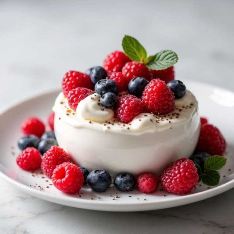 Creamy Greek Yogurt Protein Mousse with Mixed Berries