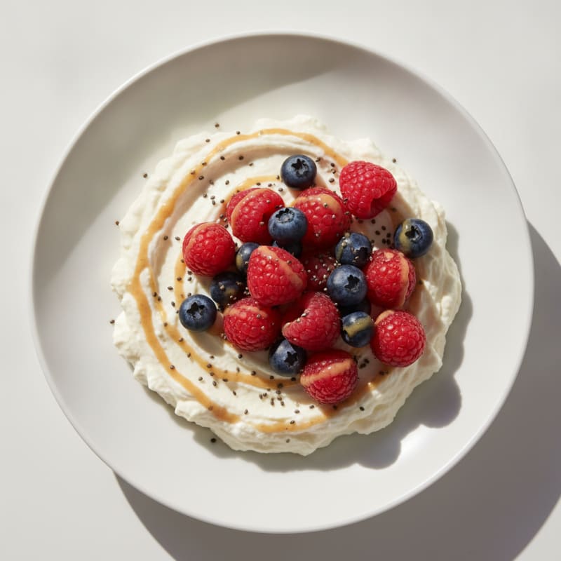 Silky Greek Yogurt Protein Mousse with Fresh Berries