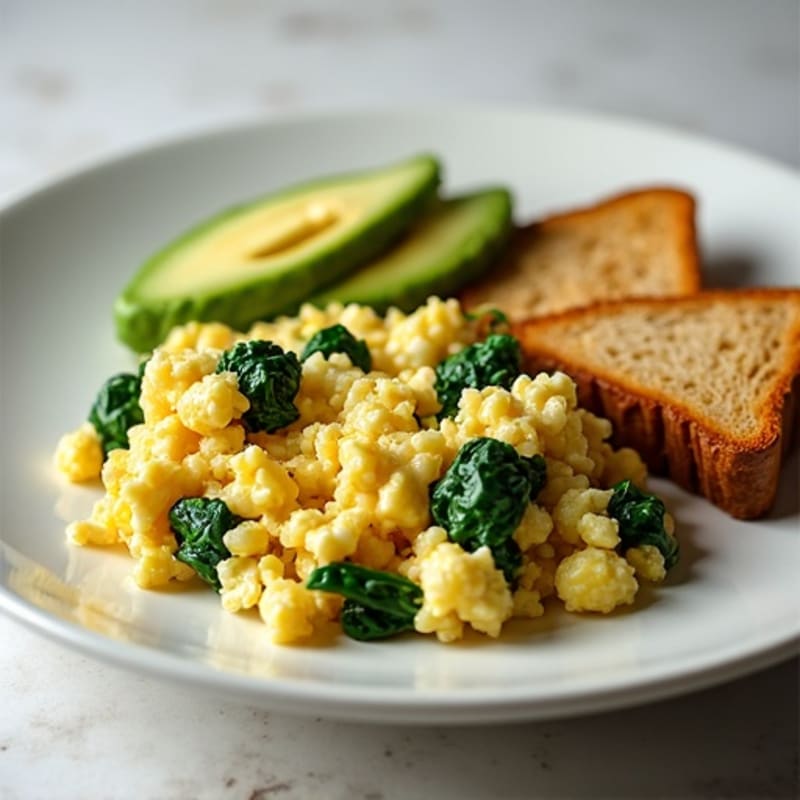 Egg White and Turkey Spinach Scramble