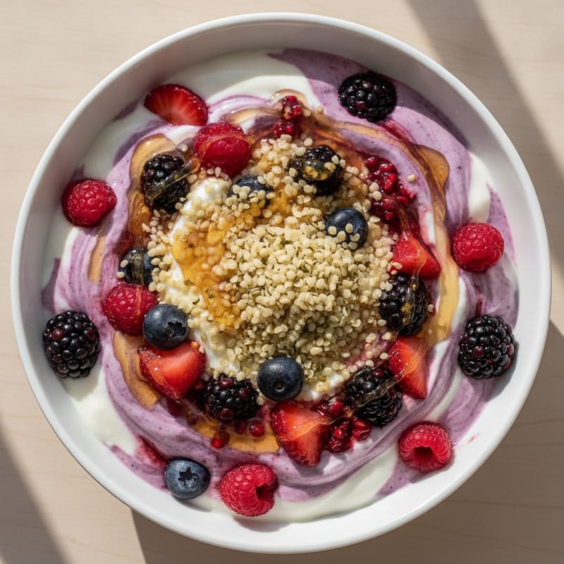 Greek Yogurt Protein Parfait with Mixed Berries