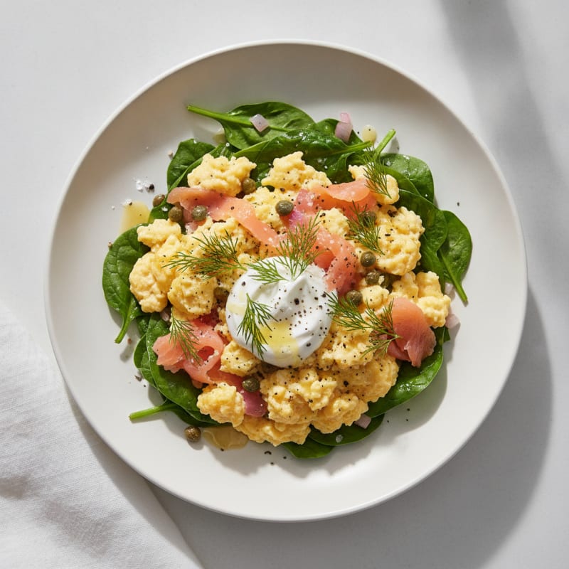 Smoked Salmon and Dill Scramble