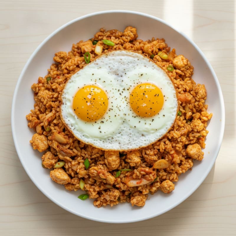 Kimchi Fried Rice with Fried Egg