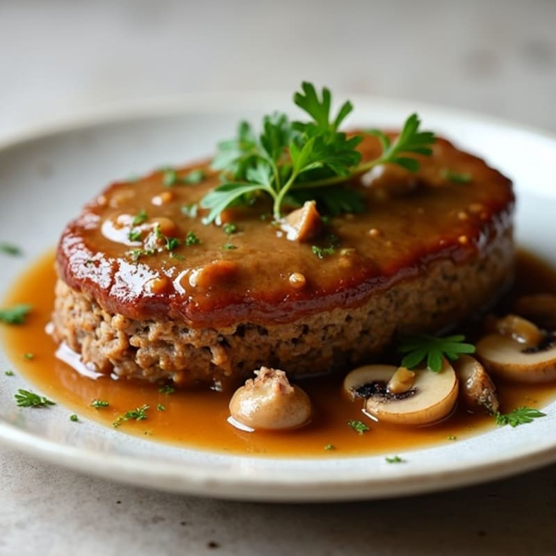 Lean Meatloaf with Savory Mushroom Gravy