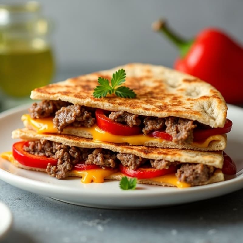 Grilled Steak and Bell Pepper Quesadillas