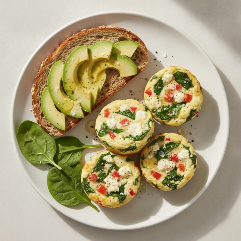 Baked Egg White and Spinach Bites