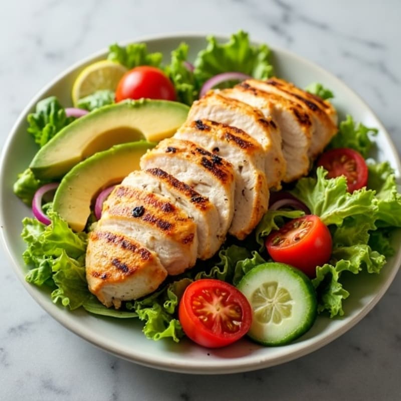 Grilled Chicken Salad with Crisp Romaine and Lemon Vinaigrette