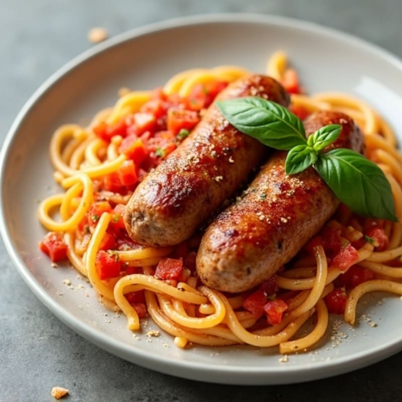 Lean Sausage Savory Tomato Ragu with Pasta