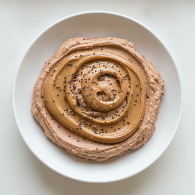 Silky Chocolate Protein Mousse with Almond Butter Swirl