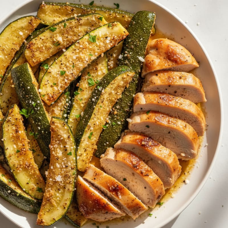 Roasted Zucchini with Herbs and Parmesan