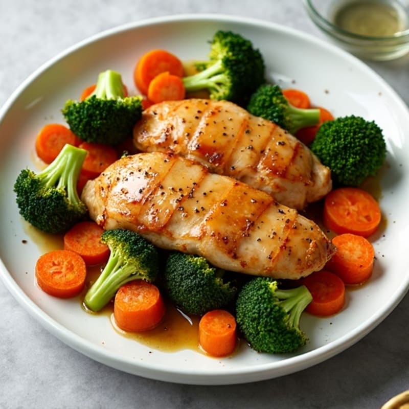 Sheet Pan Maple-Glazed Chicken with Roasted Carrots and Broccoli