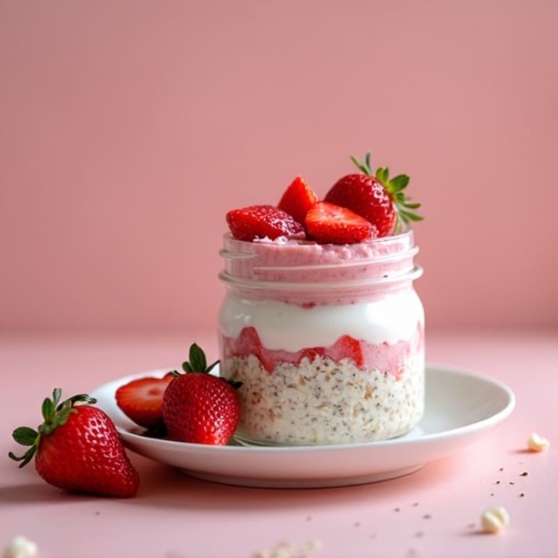 Fresh Strawberry Shortcake Overnight Oats